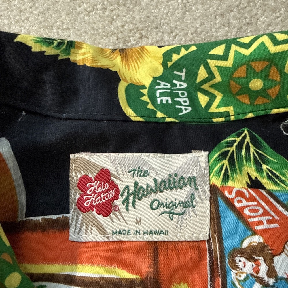 Hilo Hattie Hawaiian Aloha Shirt Mens M Hawaii Local Beers All Over Print - Picture 2 of 7
